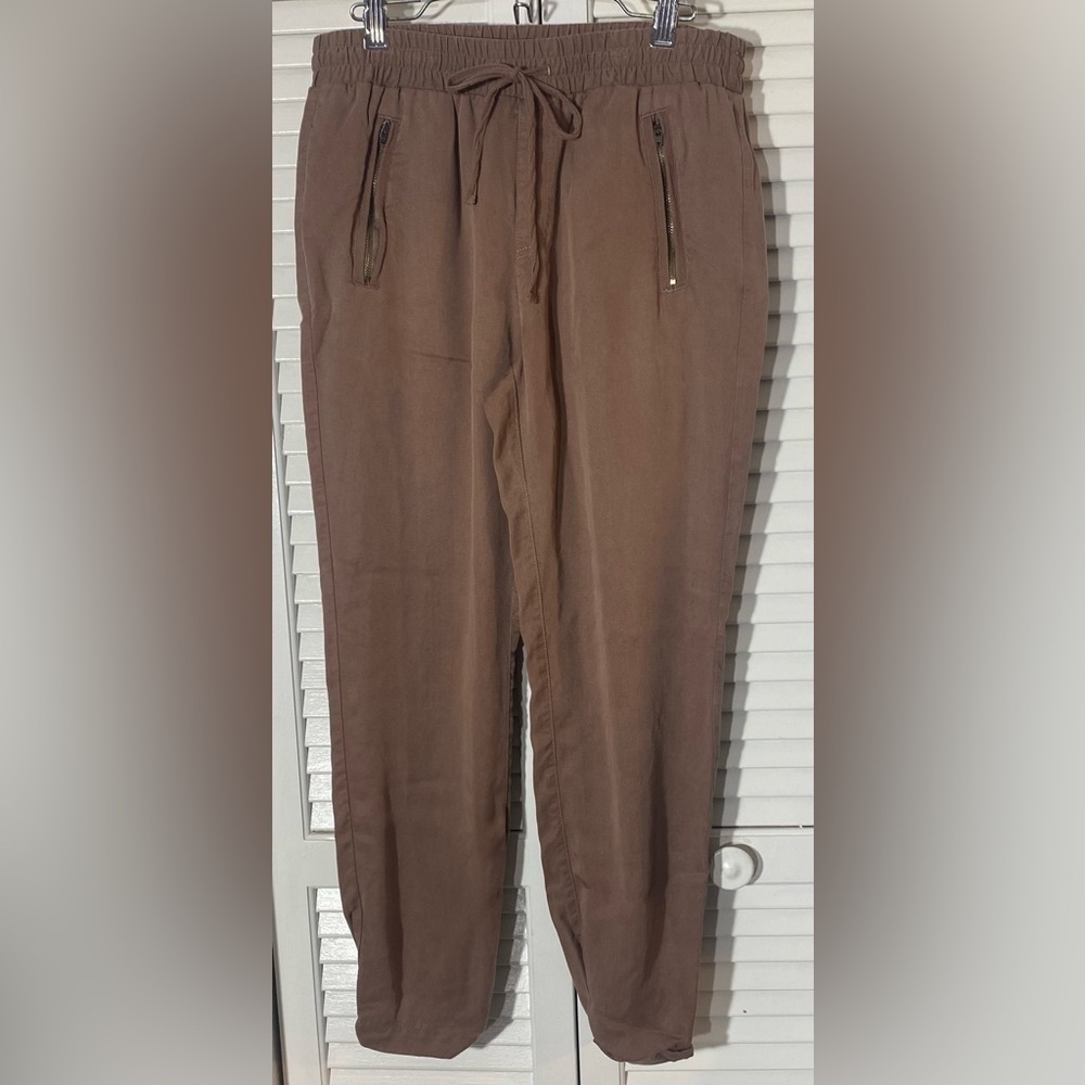 Michael Stars Brown Pixie Jogger Pants, Size M, 100% Lyocell, Relaxed Fit